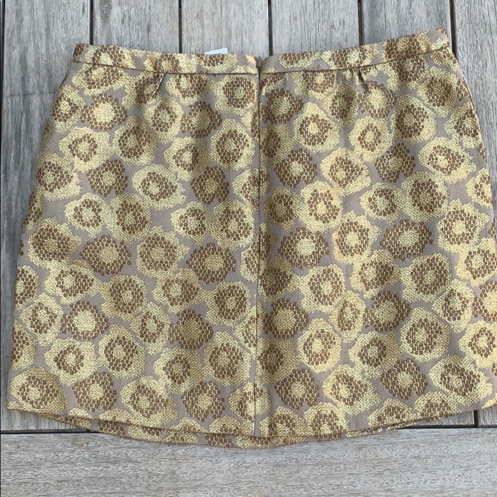 J crew metallic gold mini skirt w/ pockets size 4 - Picture 2 of 9
